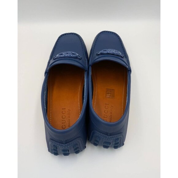 Gucci Men’s Leather Moccasins Clove Calf Soft Loafers Washed Indigo 692379 UK4.5 main image 8